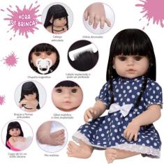 Boneca Reborn Realista Menina Morena Linda 13 Itens Enxoval - Cegonha 