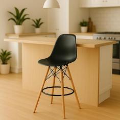 Banqueta Alta Charles Eames Eiffel Preta - Cadeiras INC