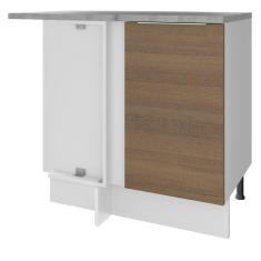 Balcão de Canto Madesa Stella 1 Porta - Branco/Rustic