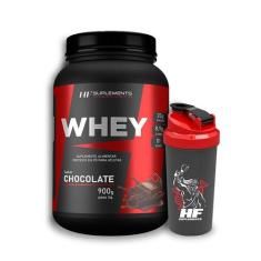 Whey Protein Chocolate 900G + Coqueteleira - HF Suplements