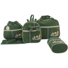 Bolsa maternidade 5 peças safari baby verde militar - LET BABY BOLSAS 