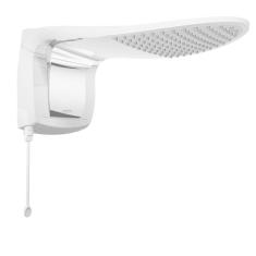 Chuveiro Acqua Wave Ultra Eletrônico 7800W de Parede Design Fino Branco com Cromado Lorenzetti 220V