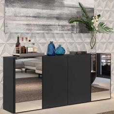 Aparador Buffet c/ Espelho Vegas Multimóveis Preto
