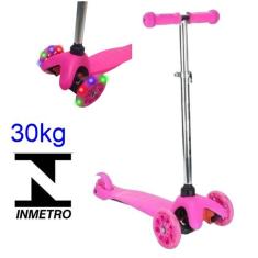 Patinete Scooter 3 Rodas c Luz Led Inmetro Infantil Criança