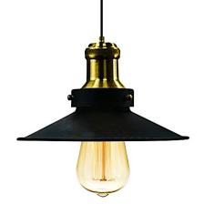 Pendente Nordic Industrial 22 Cm Vintage Preto com Dourado