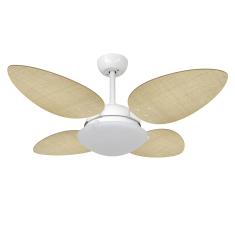 Ventilador De Teto Volare Branco Pétalo Palmae Natural 220V