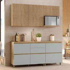 Cozinha Completa 4 Peças 100% MDF Rainha Marrom/Verde