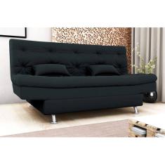 Sofá Cama Salomé Veludo Preto E451 - Matrix