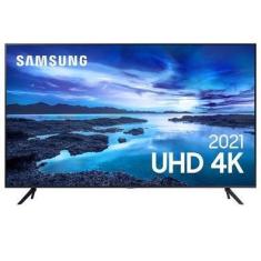 Smart TV Samsung 60 Polegadas 4K, Crystal UHD, Tela Sem Limites, Visual Livre De Cabos, Alexa Built In, Controle Único - 60AU7700