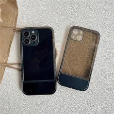 Capa de telefone com suporte de suporte para iPhone 14 13 12 11 Pro Max XR X XS Max 7 8 Plus Suporte de silicone macio transparente Capa traseira transparente, preta, para iPhone SE (2020)