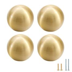Evionlin 4 maçanetas M de latão sólido de cobre puro cone puxadores para gaveta de armário de cozinha, puxadores de latão dourado escovado com parafusos