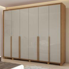Guarda-Roupa Casal Imperatore 6 Portas 6 Gavetas 100% Mdf 81668.284 Amêndoa Clean/Off White -  Móveis Lopas