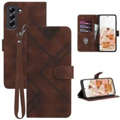 Capa S21 FE, capa carteira para Galaxy S21 FE 5G, suporte de cartão de couro, capa para S21 FE 5G, alça de pulso, fecho magnético, capa flip com padrão protetor à prova de choque para Galaxy S21 FE 5G