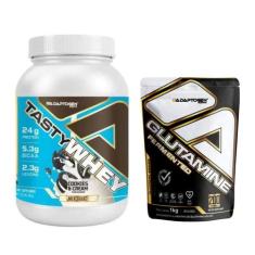 Tasty Whey Adaptogen 912g + Glutamina 1kg Adaptogen, COOKIES AND CREAM