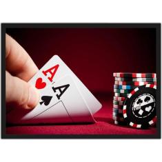 Quadro Decorativo Pôquer Jogo de cartas Salas Baralho Decorações Com M