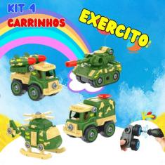Kit 4 Carrinhos Brinquedo Monta Desmonta Com Chavinha Fenda Construtor