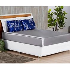 Jogo De Lençol Super King Cetim Alto Brilho 3 Peças Alya - Bia Enxovai