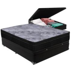 Cama Box Baú e Colchão Airtech Pampa Molas ensacadas Casal Ortobom,  P