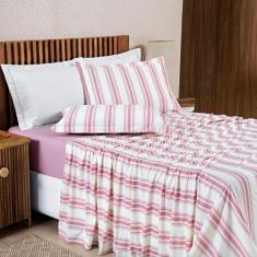 JOGO DE CAMA MARIN QUEEN 04 PEÇAS Tecido Malha 100% Algodão - Fio 30/1