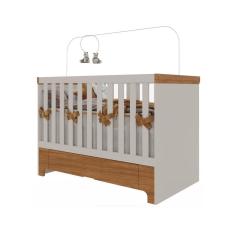 Berço Mini Cama Antonella Com Gaveta Off White-caramelo Móveis Canaã