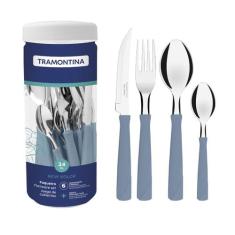 Faqueiro Tramontina New Kolor - Azul - 24 Peças, Azul, 24 peças