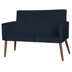Sofá 2 Lugares Namoradeira Sala de Estar Oferta - King Lar, Azul Marin