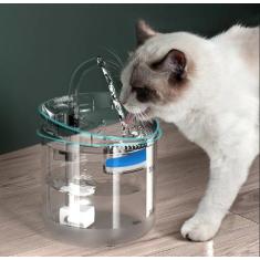 Bebedouro Para Gatos Pet Com Filtro Automático Torneira Transparente F