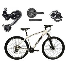 Bicicleta Aro 29 Ksw Xlt 27v K7 Câmbio Shimano Deore Freios a Disco Hidráulicos Suspensão com Trava-Unissex