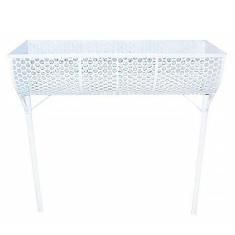 Lixeira de Rua Modelo Tela Moeda Dupla de 100cm Branca