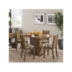 Conjunto Sala de Jantar Lexy Madesa Mesa Tampo de Madeira com 4 Cadeir