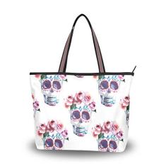 Bolsa de ombro My Daily feminina floral caveira bolsa de mão, Multi, Large