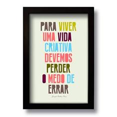 Quadro Decorativo Frase Motivacional Viver 33x43 cm