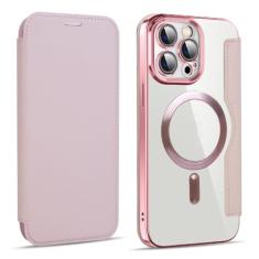 Capa de carga sem fio para iphone 14 13 12 11 pro max 15 plus magnética flip couro escudo slot para cartão duro pc capa traseira, t5, para iphone 14