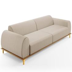 Sofá 04 Lugares Para Sala De Estar Kiev 260 Cm Bege C-107