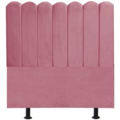 Cabeceira Nuvem Cama Box Solteiro 90 cm Alanis Suede Rosa