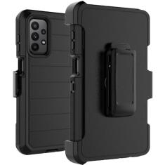Takfox Capa para celular Galaxy A23 5G, capa para celular Samsung A23 5G com clipe de cinto com [protetor de tela embutido] Capa protetora resistente, resistente, à prova de choque, à prova de poeira,