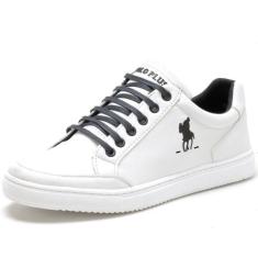 Tênis Casual Confotável Masculino  Polo Plus, Branco, 37