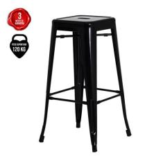 Banqueta Tolix Iron Design Preta - Cadeiras INC