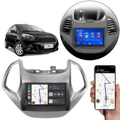 Kit Multimídia Carplay Ford Ka 2015-2017 Com Sync 7 Pol MP5 Touch-scre