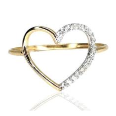 Anel de ouro 18K Coração com Pedras - Elegancy Joias, 20