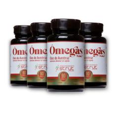 4x oleo de avestruz strut 90 caps omega 3 6 7 9 - Genuinamente Strut, 