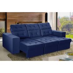 Combo de Sofá 3 Lugares Itália Plus 2,10m Retrátil Reclinável com 2 Pu