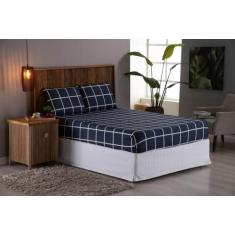 Jogo De Cama Casal 3 peças Lençol Micro Percal 400 Fios Estampado - Be