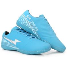 Chuteira Quadra Futsal Cronos Adulto Masculino Feminino barato, Azul, 