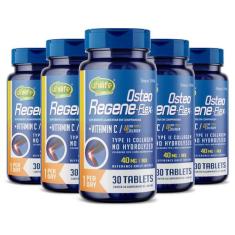 Kit 5 Colágeno tipo 2 II Regeneflex Osteo Unilife 30 tabletes