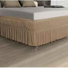 Saia Para Cama Box Casal Queen Caqui - Belcapas