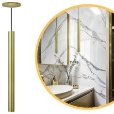 Pendente Luminária Tubo Dourado 50 Cm - Iluminar Ambiente