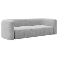 Sofá 3 Lugares 180cm Orgânico Luxo Recepção Melina Linho Cinza Claro