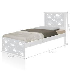 Cama Juvenil Com Cabeceira Barcelona Nuvem Cinza Menino E Menina