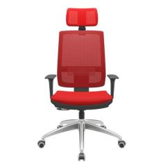 Cadeira Office Brizza Tela Vermelha Com Encosto Assento Aero Vermelho 